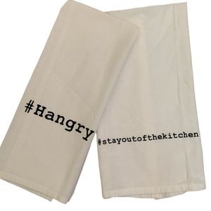 🆕 Set of 2 FUN #Hashtag Flour Sack Tea/Dish Towels